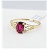 Image 1 : 10KT YELLOW GOLD NATURAL ENAHNCED RUBY (0.60CT) RING, SIZE 6.25, W/A $1145. RUBY IS THE BIRTHTONE FO