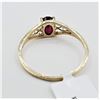 Image 4 : 10KT YELLOW GOLD NATURAL ENAHNCED RUBY (0.60CT) RING, SIZE 6.25, W/A $1145. RUBY IS THE BIRTHTONE FO
