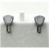 Image 1 : STERLING SILVER NATURAL MOONSTONE (2CT) WITH CZ (0.25CT) EARRINGS, W/A$400.00.