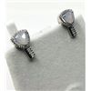 Image 2 : STERLING SILVER NATURAL MOONSTONE (2CT) WITH CZ (0.25CT) EARRINGS, W/A$400.00.