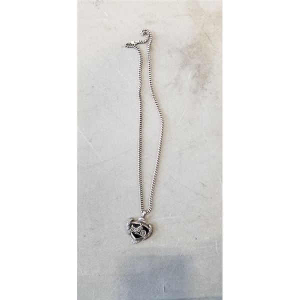 VINTAGE MOTORCYCLE STERLING PENDANT AND CHAIN