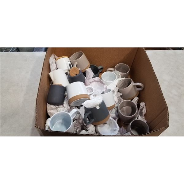 ASSORTED MUGS, CREAM AND SUGAR ETC
