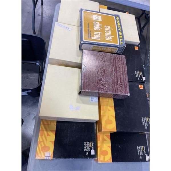 BIN OF VINTAGE KODAK SLIDE CAROUSELS