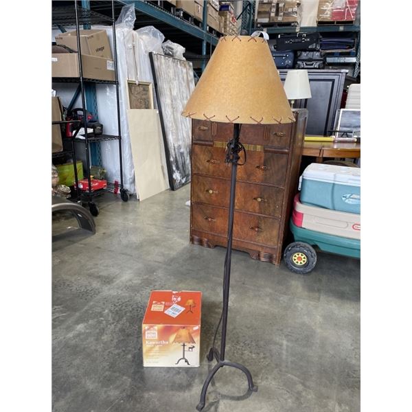 CAST IRON MOOSE FLOOR LAMP AND NEW MATCHING TABLE SIDE LAMP