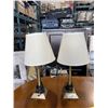 Image 1 : PAIR OF MATCHING BRASS LAMPS WITH POWER OUTLETS