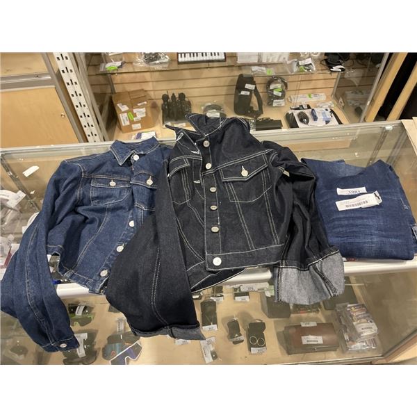 2 NEW LADIES BOOHOO SIZE 6 JEAN JACKETS AND NEW SIZE JACK AND JONES JEANS SIZE 28