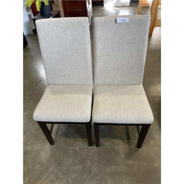 2 MODERN GREY FABRIC SIDE CHAIRS
