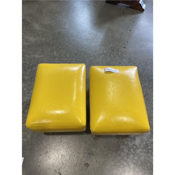 2 YELLOW FOOT STOOLS