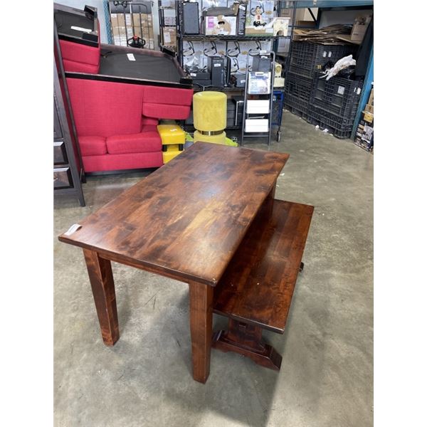 SOID DINING TABLE WITH DARK FINISH BENCH, 16X48 INCH (BENCH)