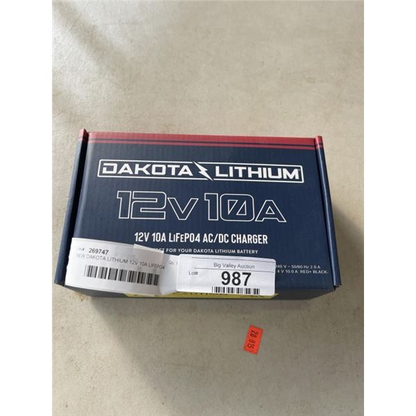 NEW DAKOTA LITHIUM 12V 10A LIFEPO4 AC/DC CHARGER