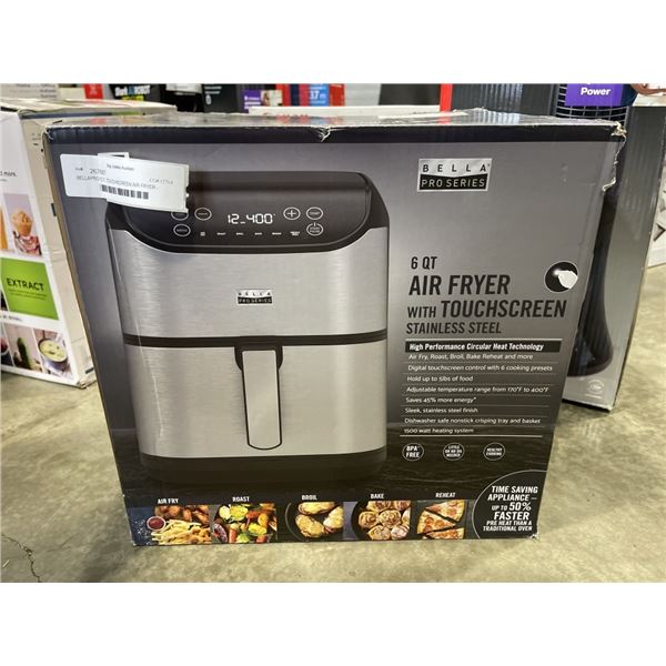 BELLAPRO 5.7L TOUCHSCREEN AIR FRYER - TESTED WORKING, RETAIL $219