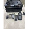 Image 1 : JVC AND YAMAHA COMPACT DISC PLAYERS, AND BAG OF VINTAGE CELLPHONES