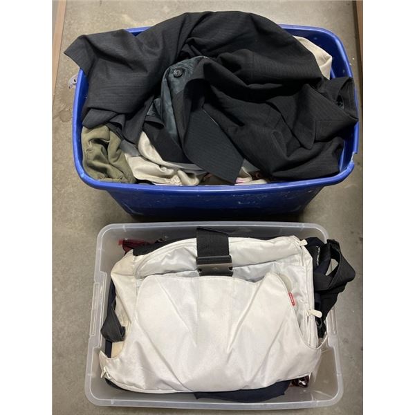 2 TOTES OF MOSTLY NEW CLOTHING