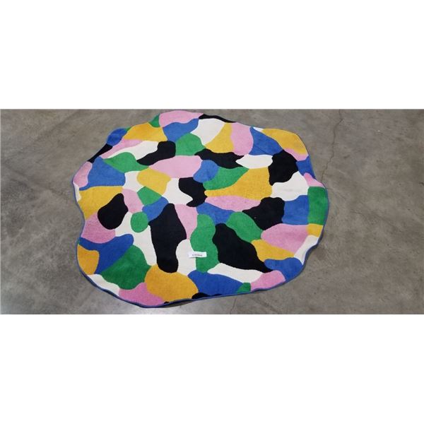 COLOURFUL ROUNBD AREA CARPET, 5FT DIAMETER