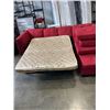 Image 5 : RED FABRIC 2 PC SECTIONAL WITH PULL OUT BED, AND OTTOMAN, VERY CLEAN GOOD CONDITION