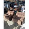 Image 1 : 2 BROWN OVERSIZE ROCKER RECLINERS