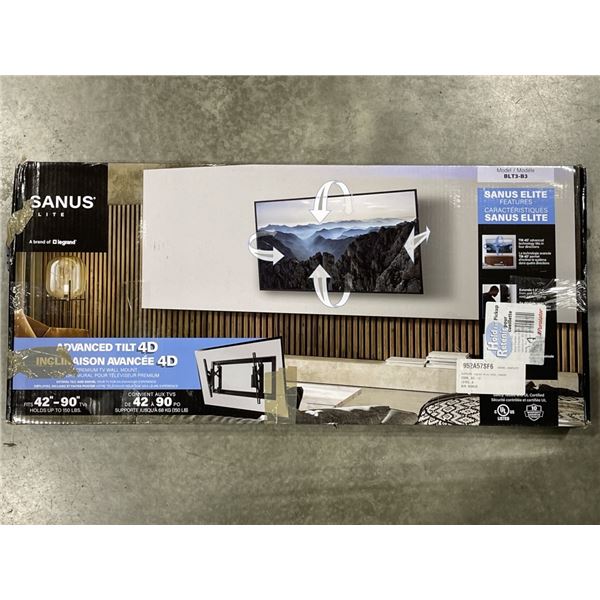 SANUS ADVANCED 42"-90" TILTING TV WALL MOUNT, RETAIL $219