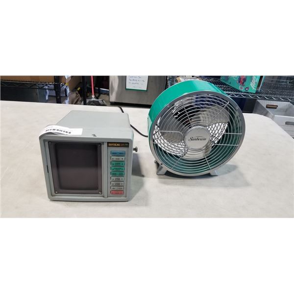 VINTAGE SI-TEX CVS-106 MONITOR AND SUNBEAM METAL FAN