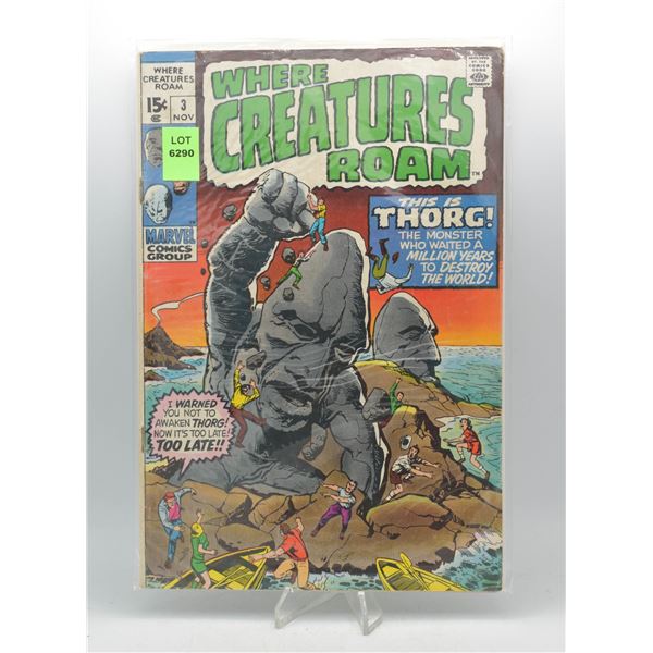 1970 MARVEL WHERE CREATURES ROAM #3