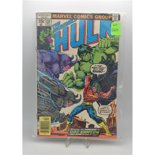 1977 MARVEL THE INCREDIBLE HULK #218