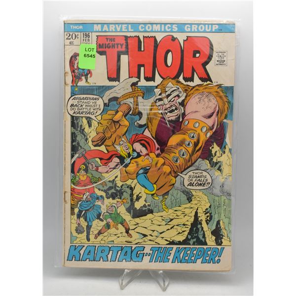 1971 MARVEL MIGHTY THOR KARTAG THE KEEPER #196