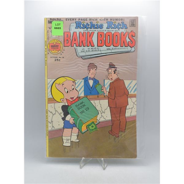 1975 HARVEY COMICS RICHIE RICH BANK BOOK #19