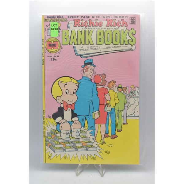 1976 HARVEY COMICS RICKIE RICH BANK BOOKS #22
