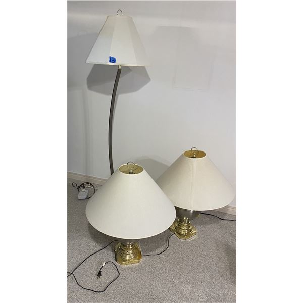 Floor lamp and 2 table lamps