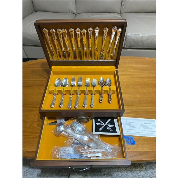 Box of silverplated flatware by Rogers bros