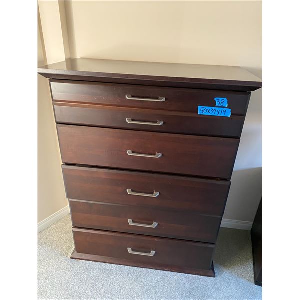 Wood dresser measures 50 x 39 x 19 inches