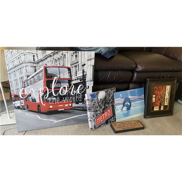 5 Assorted wall art pieces
