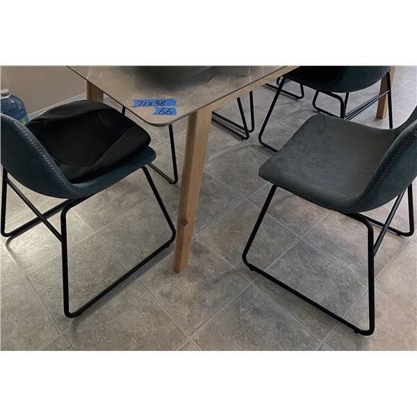Table and 4 chair set in contemporary design,  note dishes are not included