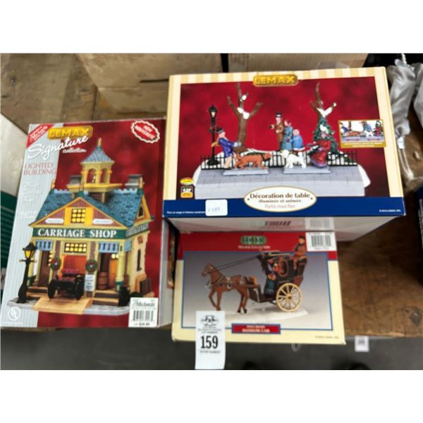 3-Lemax Village House/Figurines - 3 X $