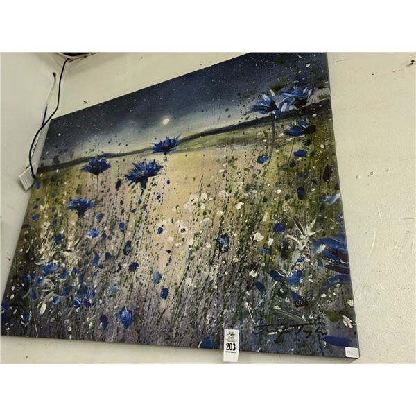 Oil On Canvas Unframed Floral Wall Art - 36"  X  40"