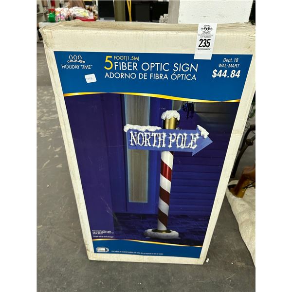 North Pole 5'  Fiber Optic Sign - No Shipping