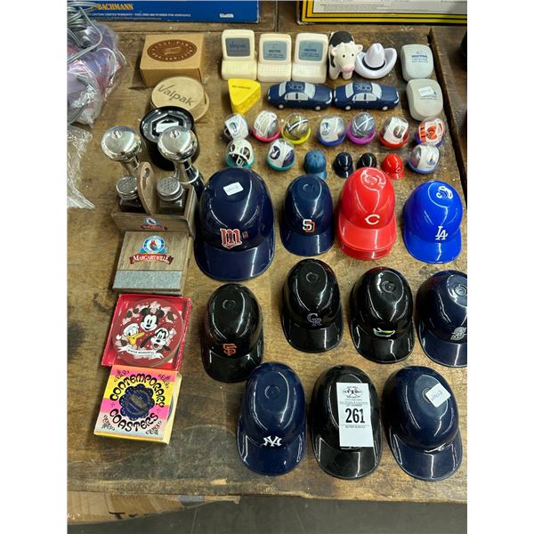 Collector Sports Mini Helmets, Margarita Shakers, Disney/Asst. Coasters, More