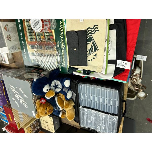 Spice Cabinet, China Set, Cowboy Plush Bears, Storage Case