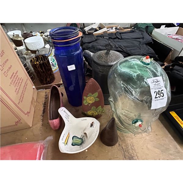 Cast Pitcher, Gravy Boat, Decanter, Glass Head