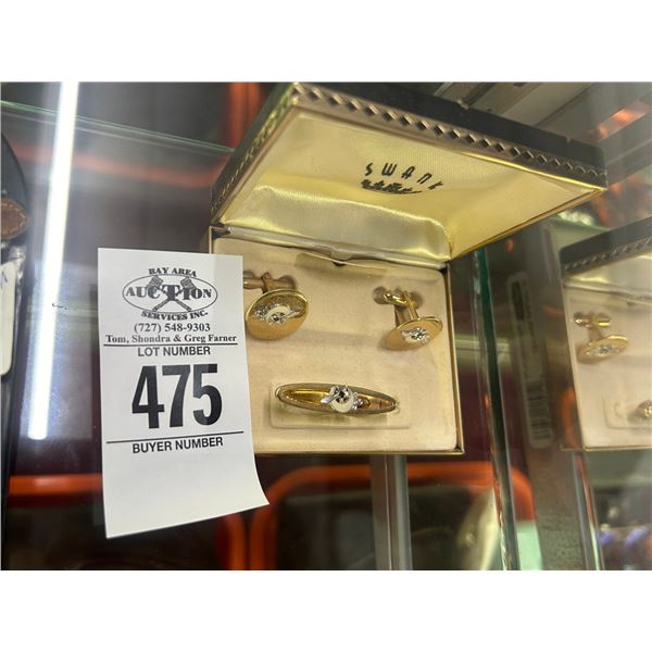 Swank Ornate Money Clip w/Cuff Links Set