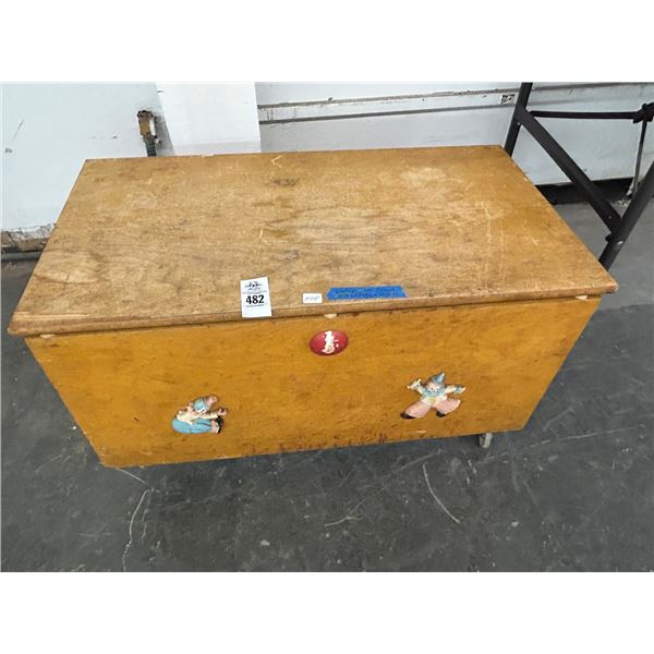 Vintage Clown Motif Toy Chest