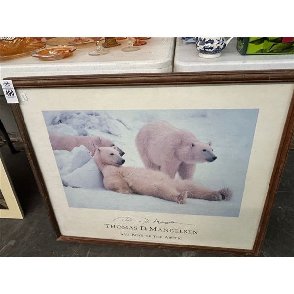 Thomas Mangelsen Quote Bad Boys of The Arctic Polar Bear Framed Photo