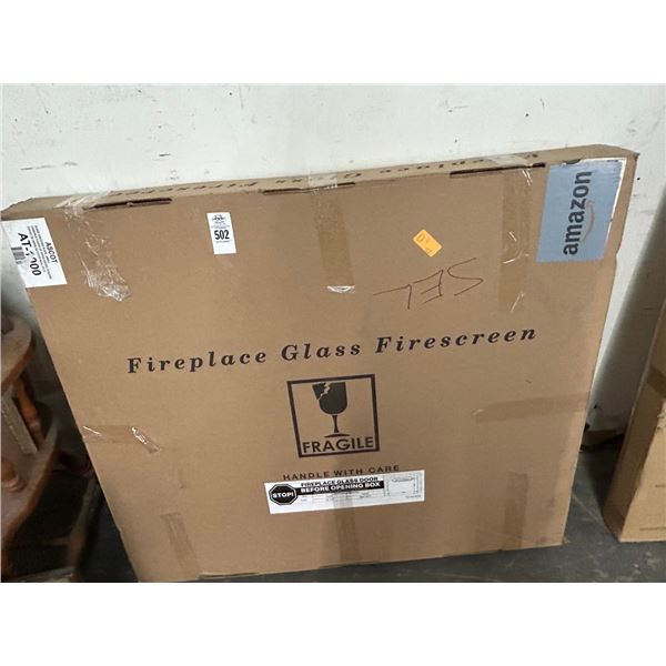 Glass Fire Screen In Box
