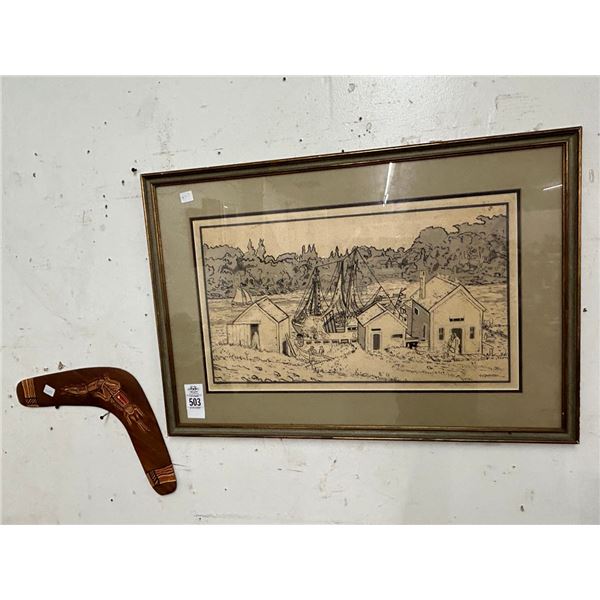 Tribal Boomerang, Sketch Wall Art - Signed Defniller