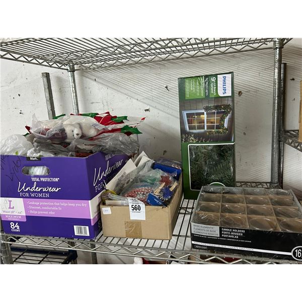 Lighted Garland, Candleholders, Asst. Christmas Décor