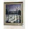 Image 1 : Framed Oil On Board Winter Scene - Signed Setter