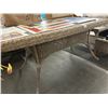 Image 2 : Wicker Rectangular Glasstop Patio Dining Table w/6 Chairs