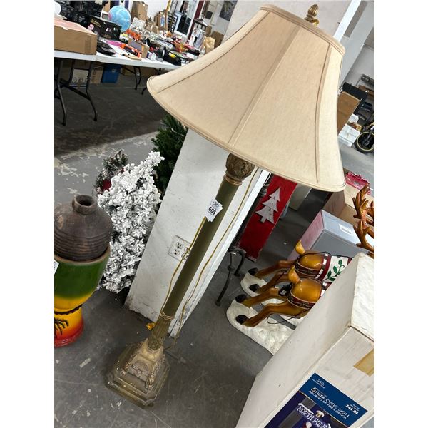 Ornate Green Tint w/Gold Trim Floor Lamp