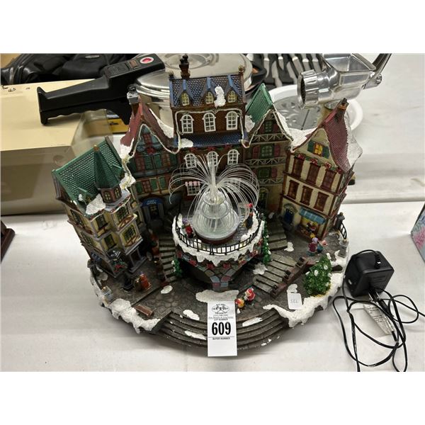 Lighted Winter Village Scene Fiber Optic