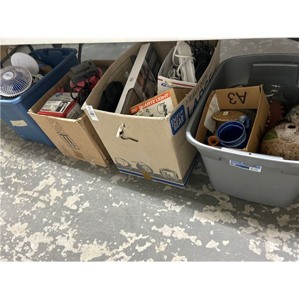 Tubs 4 w/Asst. Home Goods, Décor, Shop Vac, Fan