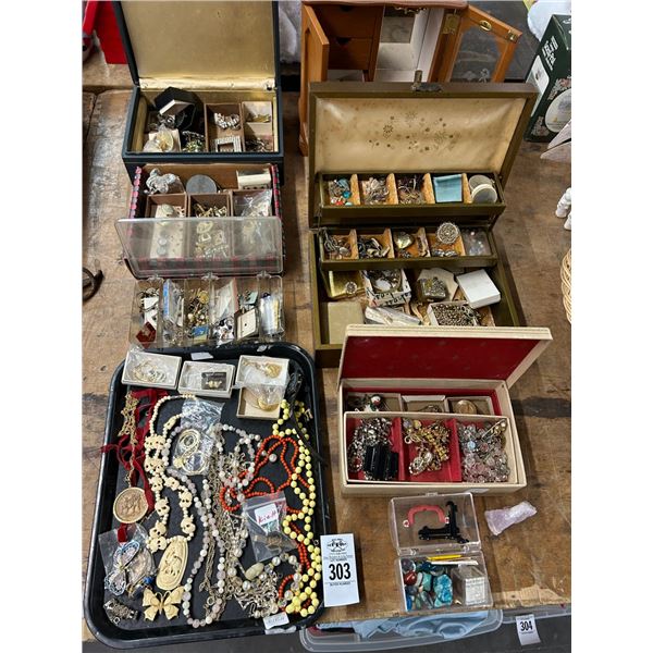 Large Lot of Fashion Jewelry, Jewelry Boxes